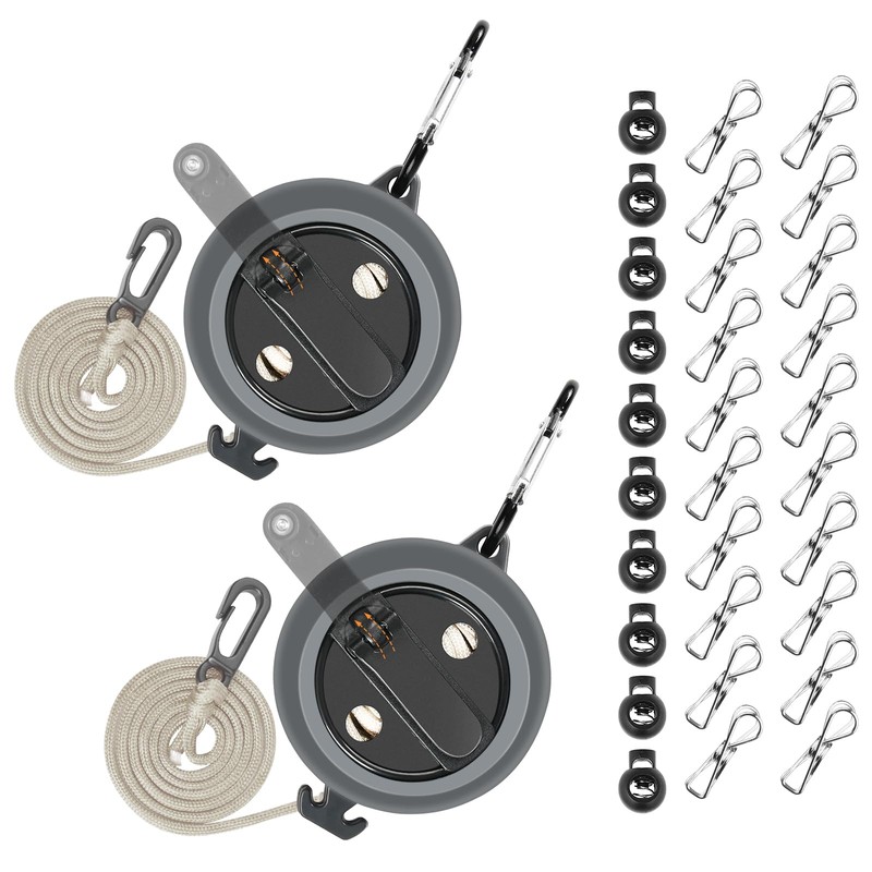 Flintronic Retractable Clothesline, 2 x 10 m Retractable Clothesline, Camping