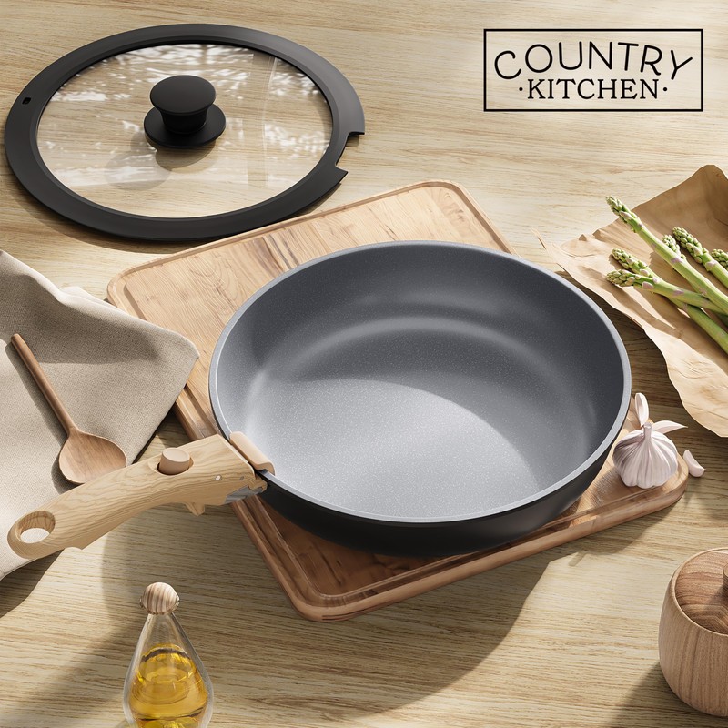 Country Kitchen Cookware Set with Removable Handle, Oven & RV