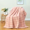Wajade Fluffy Flannel Blanket Pink Bubble Faux Fur Bed Throw