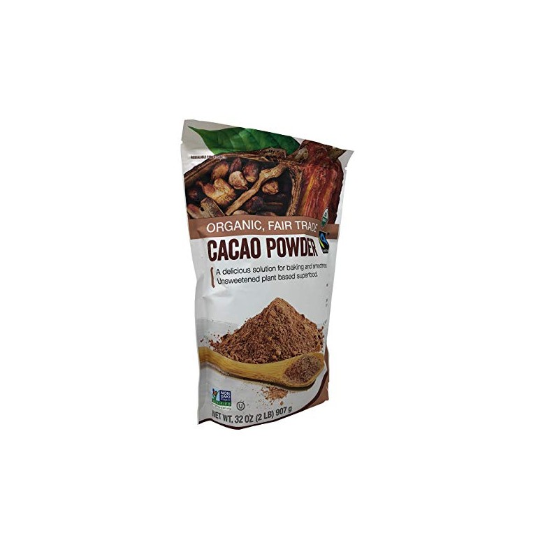 Volupta Organic & Fair Trade Unsweetened Super Food Cacao Powder,
