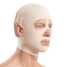 Marena Full-Coverage Face Mask - Post Facial Surgery Compression Garment, Recovery Chin Strap Beige, Medium