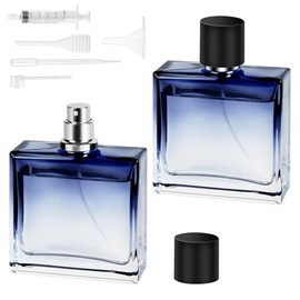 LOPHE Parf√ºmzerst√§uber, 2 St√ºck 50ml Mini Parfum Zerst√§uber Blau, Portable Parf√ºmzerst√§uber Nachf√ºllbar, Zerst√§uber Parf√ºm Spr√ºhflasche, Perfume Sprayer f√ºr Reise M√§nner und Frauen