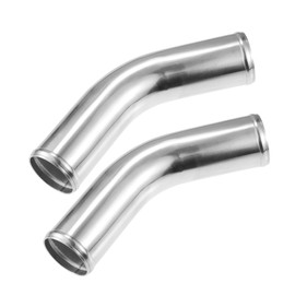 REPAIROCK 63mm 2.5" OD 4" 100mm Leg Length Universal Car Aluminum Alloy Tube Intercooler Pipe 45 Degree Bend Elbow Air Intake Joiners Tubing - Pack of 2 Auto Replacement Parts