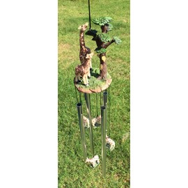 Safari Giraffe Mother and Calf by The Trees Resonant Relaxing Wind Chime Patio