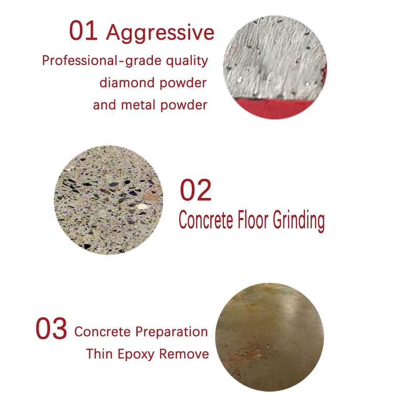 Redi-Lock Concrete Floor Preparation Disc, Diamond Metal Grinding Shoes, Double