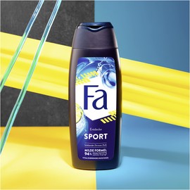 Fa Revitalising Sport Shower Gel with the revitalising fresh scent of green citrus 3, 750 ml