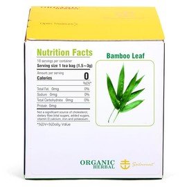 Soilmount Té de hojas de bambú, bolsita de té de hojas de bambú, té de hojas de bambú orgánico 100 % natural puro (DanZ 18 unidades (paquete de 1)