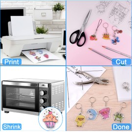 Warckon 25 Pieces Printable Shrink Plastic Sheets For Ink Jet Printers, Shrink Art Paper Shrink Film Sheets for Kids, Create Your Own Earrings, Necklace, Keychains 8.3 x 11.6 inch / 21 x 29.5 cm