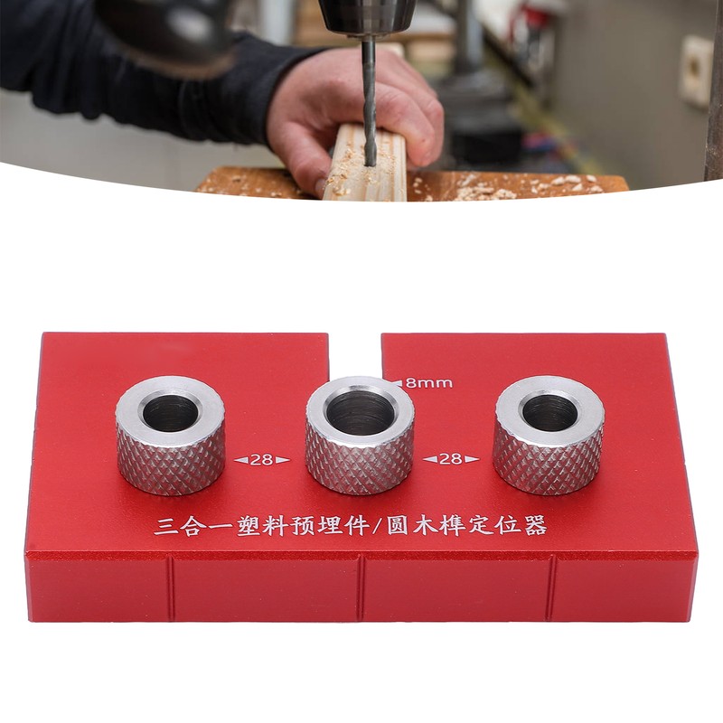 Wood Doweling Jig Drill Guide 3 in 1 Locator Hole