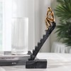 Hebdids Modern Contemplative Figure Sculpture, Black and Gold Stairs Design,