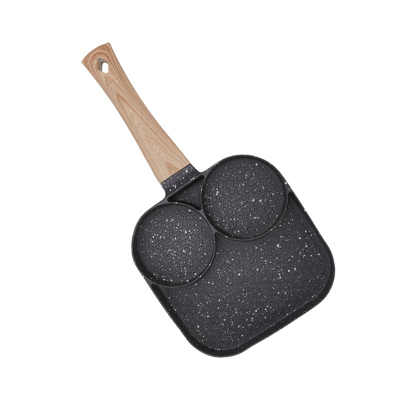 3 in 1 Breakfast Pan Prevents Stick Heat Resistant Divided