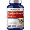 NusaPure American Ginseng Capsules, 500 mg, 200 Veg Capsules (Non-GMO,