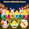10 FT Easter Inflatables Bunny, Cute Rabbits with Carrots, Eggs,