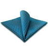 SHLAX&WING Blue Men's Pocket Square Silk Checkered 32cm Extra Large,