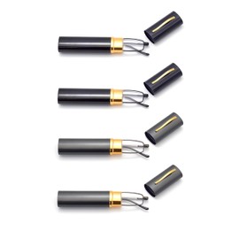 HIGHLIKE 4-Pack Slim Pocket Reading Glasses Men Women, Compact Readers Super Clear Lens, Spring Hinge Metal Frame Eyeglasses, 2 Black 2 Gunmetal 1.75 x