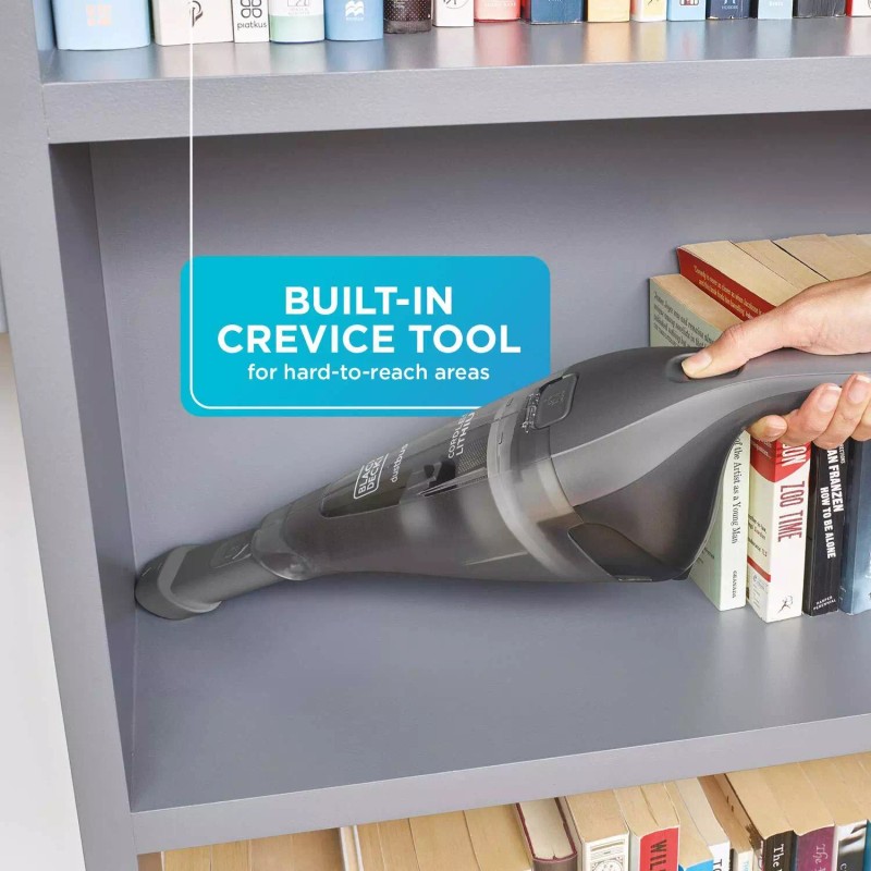 BLACK+DECKER Cordless Vacuum Cleaner Dark Grey 13oz Dustbowl Lightweight Portable