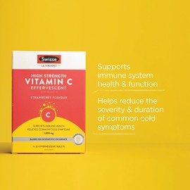 Swisse Ultiboost High Strength Vitamin C Effervescent - Relieves common cold symptoms - 60 Tablets
