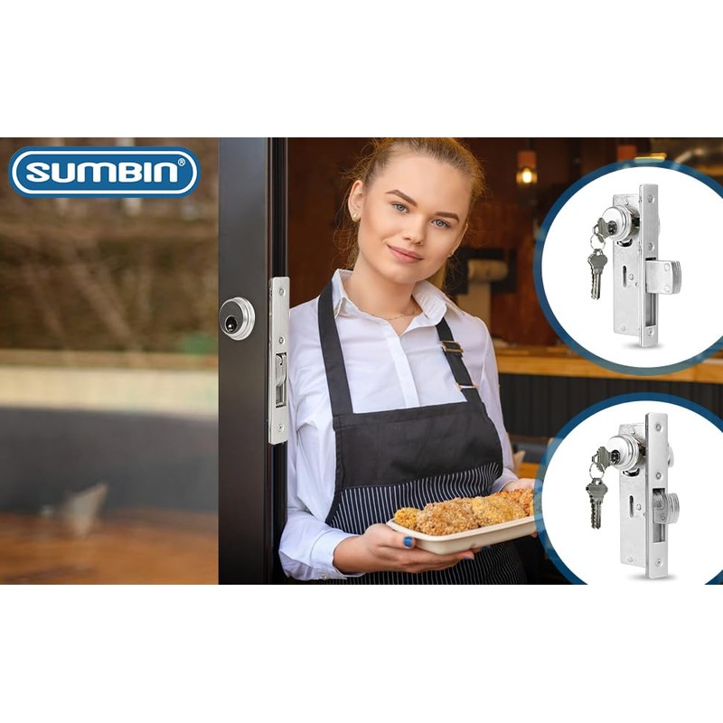 SUMBIN Storefront Door Mortise Lock Deadbolt & Cylinder Combo, in