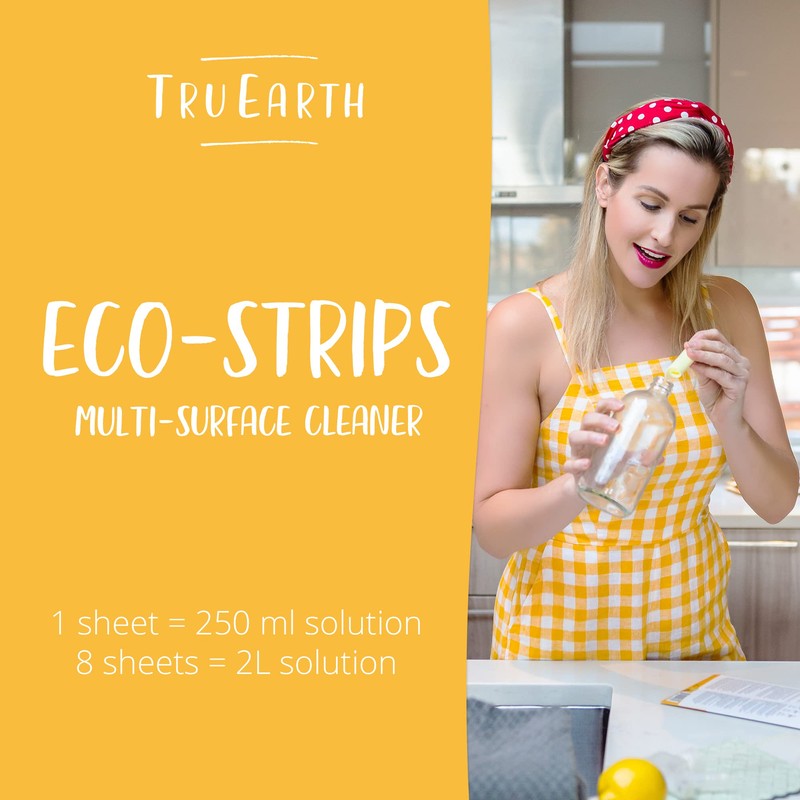 Tru Earth Tiras ecológicas para limpiador multisuperficie, ecológicas, biodegradables y