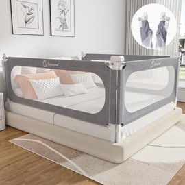 MagicFox Foldable Bed Rail for Toddlers - 32 Levels of Height Adjustment Specially Designed for Twin, Full, Queen, King Size - Quick Folding Installation Patent (54" * 30" (One Side))
