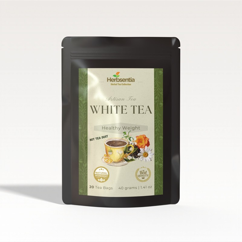 Herbsentia White Tea - Light, Refreshing Herbal Blend for Daily