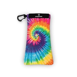 Sunnysoc Sunglasses Bag with Cleaning Cloth and Carabiner (One Size, tie dye)