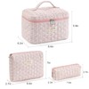 UUYUUY Makeup Bag for Women 3PCS Quilted Cotton Make Up