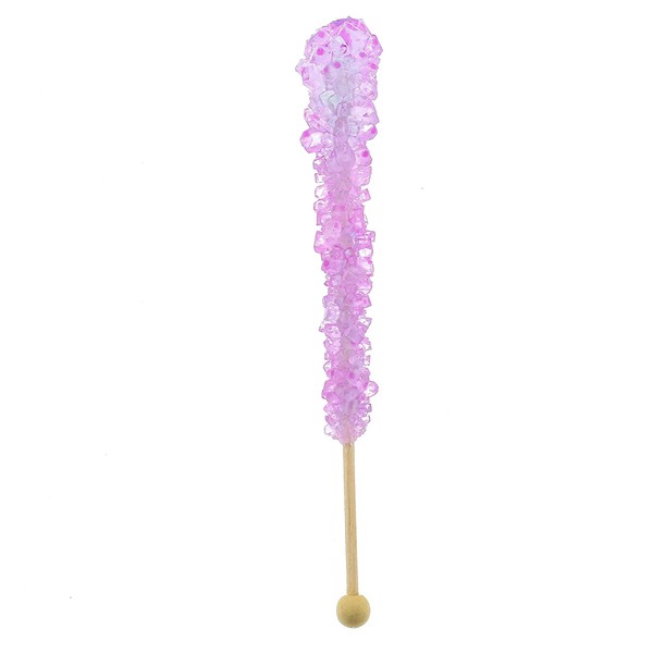 12 LAVENDER ROCK CANDY STICKS - EXTRA LARGE - ORIGINAL FLAVOR - INDIVIDUALLY WRAPPED ROCK CANDY ON A STICK - FREE "HOW TO BUILD A CANDY BUFFET" GUIDE INCLUDED
