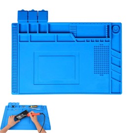 Iikonc Magnetic Soldering Mat, 500°C Heat Resistant Repair Mat, Work Mat, with Scale, Work Mat for Soldering Repair, 45 x 30 cm, for Soldering, Repairing Electronic Components, Circuit Boards