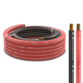 DS18 PW-1/0GA-5BK/20RD 1/0 GA 25ft Ultra Flex Power Wire CCA 0 Gauge, 5ft-Black and 20ft-Red - Power Amplifier Wiring Kit