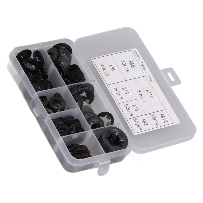 285Pcs Starlock Washer Internal Tooth Lock Fastener M3 M4 M5