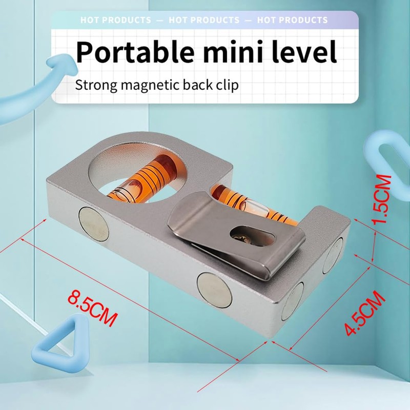 Solid aluminum alloy Mini level ruler portable mini level bubble