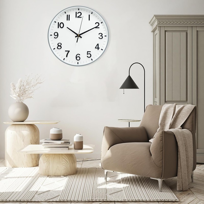 HZDHCLH Wall Clock 12 Inch Silent Non Ticking Clock for