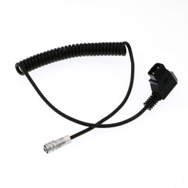 Uonecn Power Cable for Blackmagic Pocket Cinema Camera 4K and Gold Mount V Mount Battery Coiled Cable BMPCC 4K Weipu 2 pin Female to P Tap