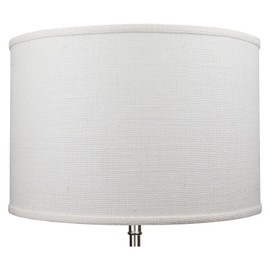 FenchelShades.com 18" Top Diameter x 18" Bottom Diameter 12" Height Cylinder Drum Lampshade USA Made (Burlap Off White)
