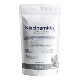 Hebbe Niacinamida Vitamina B3 Pura 250 g Uso Cosmético Facial para Piel Grasa