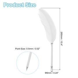 PATIKIL White Feather Ballpoint Pens Bulk, Metal Holder Black Ink Vintage Quill Writing Pens for Office, Wedding Signature, Red Bronze