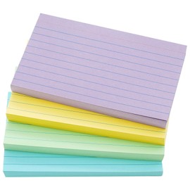 YUYUDEHM 200 PCS Index Cards 3x5, Ruled Index Cards, Study Note Cards (4 Colors)