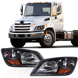 Hpdmauto Headlight fit for 2011+ Hino 238 258 268 338 Truck Left Driver Side Gray Housing Headlamp