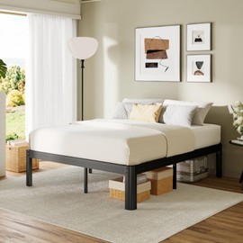 Sementa 14 Inch Heavy Duty Full Size Bed Frame No Box Spring Needed, 3500lbs Weight Capacity Metal Bed Frame Full Platform, Rounded Edge, Sturdy Steels, Easy Assembly