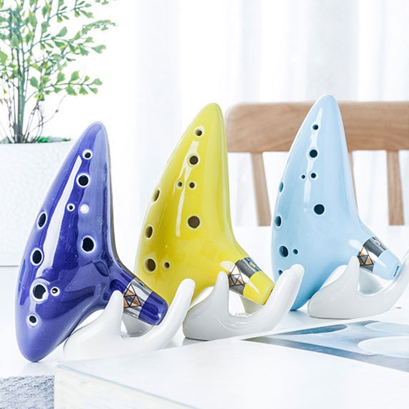 12-hole Alto C Ocarina Portable Musical Instrument with Protective Bag