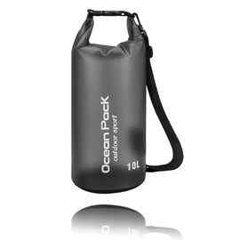 ZmdecQna Waterproof Dry Bag 10L, Long Adjustable Shoulder Strap, for Rafting Hiking Camping Fishing Boating, for Traval, Camping, Hiking, Swimming, Boating, Fishing, Surfing, Hiking, Black