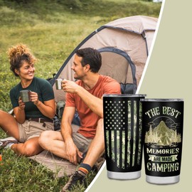 BDANTUMBLER Camping Gifts, Camping Tumbler, Camping Gifts for Women, Camping Lovers Gift, Camping Gifts Ideas, Happy Camping Gifts for Campers, Happy Camper Tumbler 20oz