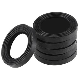 TA-VIGOR 6 Pcs Black Rubber Flat Washers, 24mm OD, 16mm ID, 3.3mm Thickness with Stainless Steel Filter for Faucet, Pipe, and Water Hose Sealing