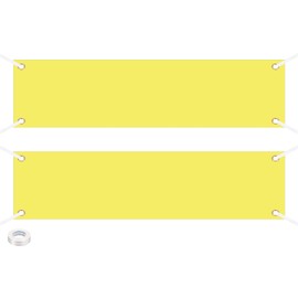 PATIKIL Blank Banners Signs to Decorate 2'x8' Sublimation Yellow Banner with Hanging Rope for Business Outside Outdoor Wall, 2 Set