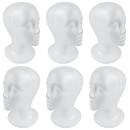 SHANY Styrofoam Model Heads ,Hat Wig Foam Mannequin Female Wig Head Stand ,Mannequin Head for wigs , Wig Holder - Round Base , 11 Inches Female Mannequin Head - Half Dozen - 6 Pieces