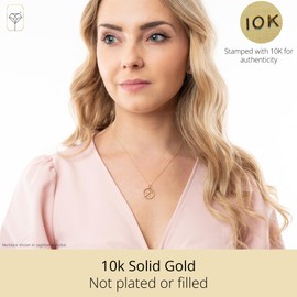 MAX + STONE 10k Real Gold Virgo Zodiac Pendant for Women | 16-18 Inch August September Zodiac Necklace