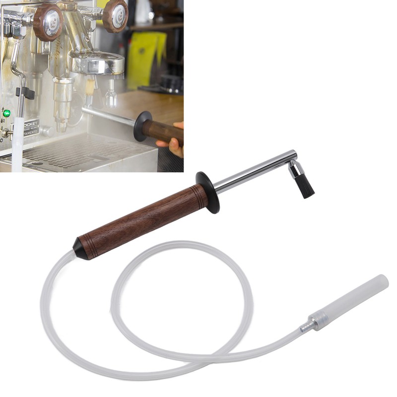 Coffee Machine Cleaning Brush High Temperature Resistance Wood Handle Replaceable