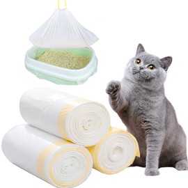 30Pcs Cat Litter Tray Liners - 58 x 35CM Large Extra Cat Litter Liners with Drawstring, Heavy Duty Scratch Resistant Bags and Leak Proof Litter Tray Bags for Pet