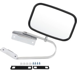 SCITOO fit For Ford Towing Mirror Chrome Rear View Mirror fit 1980-1996 For Ford For F150 For F-250 For F-350 Bronco 1991-94 Explorer 83-92 Ranger 1980-84 For Ford F100 with Manual Operation Feature